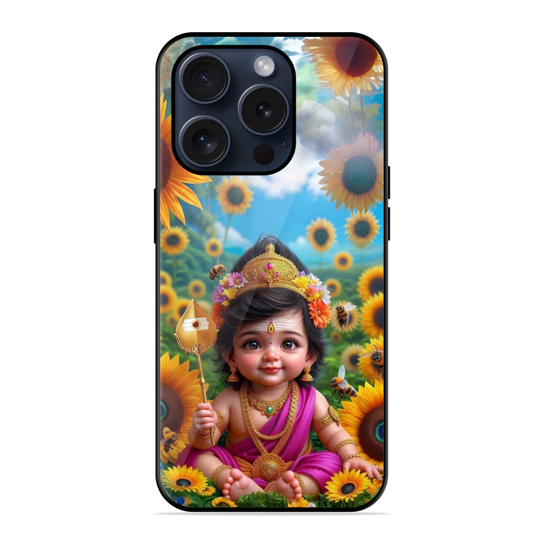Flowers And Cute God Murugar Glossy Case